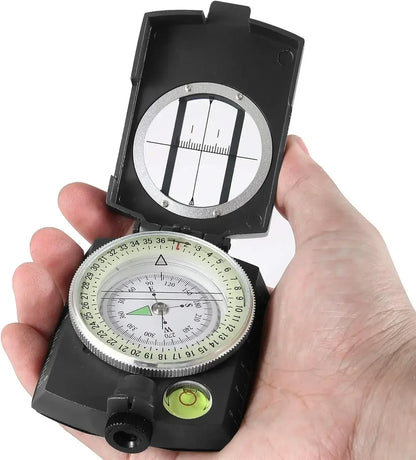 Tactical Survival Compass High Precision Professional Metal Sight Compass Luminous for Outdoor Hiking Climbing Exploring Geology - Urbizia