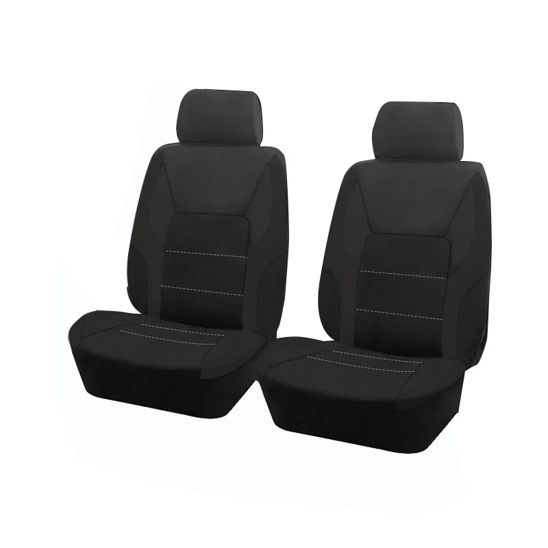 AUTO PLUS Sports Universal Polyester Car Seat Cover Set Fit Most Car Plain Fabric Bicolor Stylish Car Accessories Seat Protector