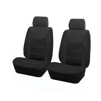 AUTO PLUS Sports Universal Polyester Car Seat Cover Set Fit Most Car Plain Fabric Bicolor Stylish Car Accessories Seat Protector