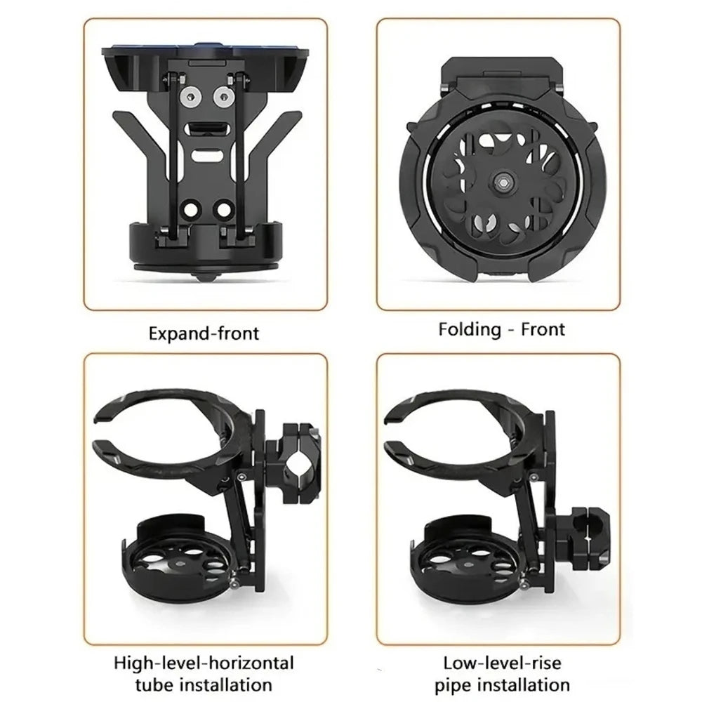 NEW Motorcycle Foldable Water Cup Bracket For Electric Bicycle Sport Cycling 360° Adjustable Handlebar Drink Holder Accessories