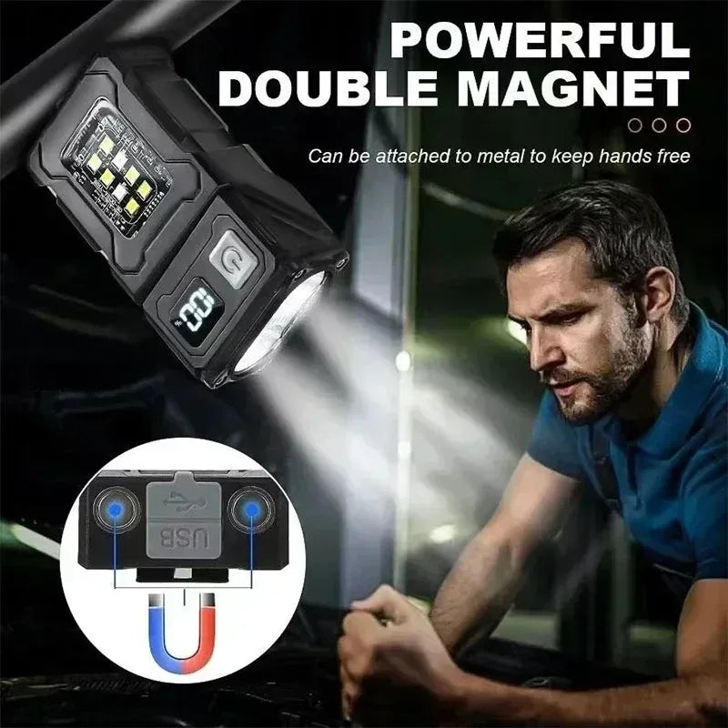 USB Rechargeable Tactical Mini LED Work Light Flashlight Tool - Urbizia