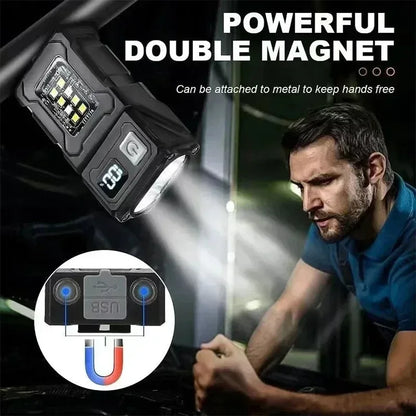 USB Rechargeable Tactical Mini LED Work Light Flashlight Tool - Urbizia