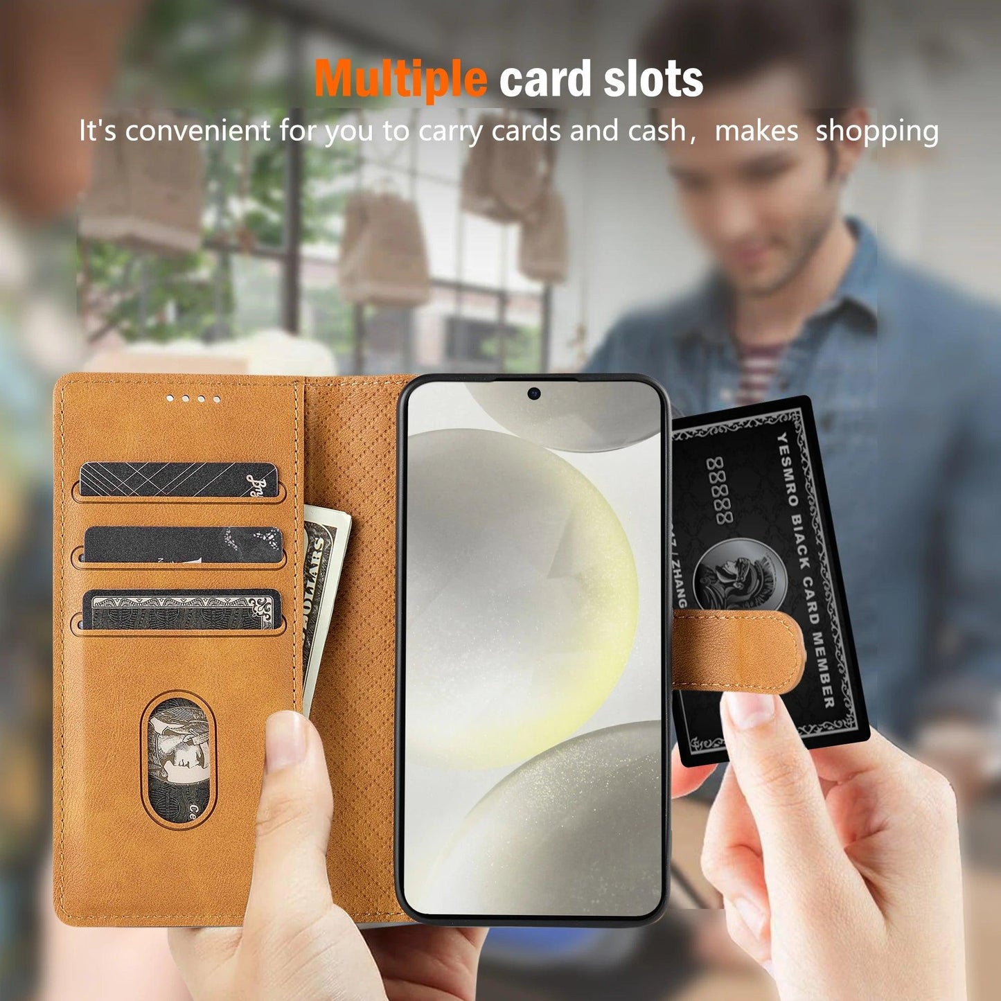Business Leather Flip Wallet Case for Samsung Galaxy