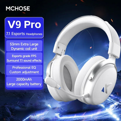 MCHOSE V9 pro E-Sports Headset with Microphone Tri-Mode Gaming USB Wireless 7.1 Channel Surround Sound Portable Audio Headphones - Urbizia