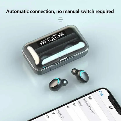 F9 TWS Bluetooth Wireless Headphones - Large-Capacity Charging Case & Digital Display, Long-Lasting Battery Game Earbuds - Urbizia