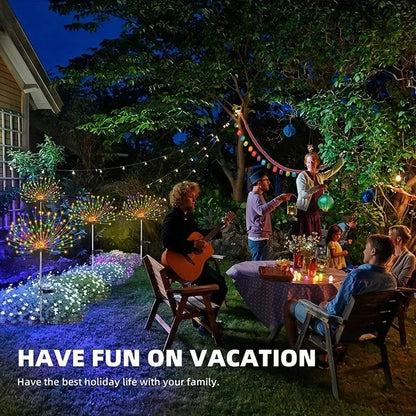 Solar Lights Outdoor Decorative Copper Wire 200 LED Firework Light Waterproof DIY Decorating Yard Garden Patio - Gardening Gifts