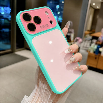 Fashion Dopamine Color-Block Phone Case, Tri-Color Shockproof Protective Cover with Anti-Fingerprint Finish, Raised Camera Lens Protection and Covered Buttons, Compatible With iPhone 13/14/15/16/17/18 Pro Max, Air, Pro and Pl