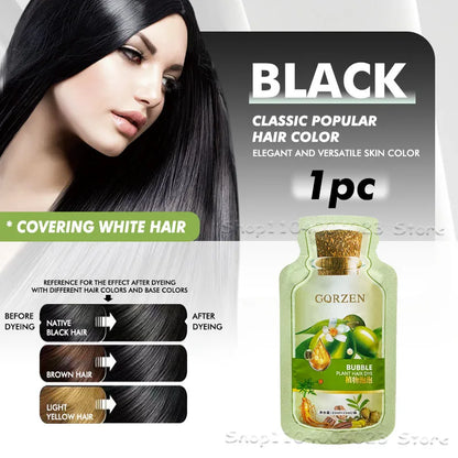 1/10 packs Pure Natural Herbal Hair Dye Shampoo 5 Minutes Change Hair Color Non-irritating Repair Gray White Hair Care Women Men