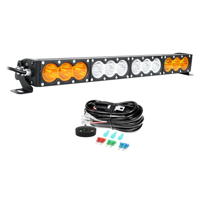 6-54 inch 30-300W LED Bar 4x4 with 12v Wire Harness Kit, LED Light Bar for Offroad Vehicles Trucks ATV, Amber White Fog Light