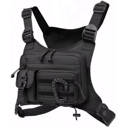 HOMEFISH Outdoor Chest Bag For Men and Women, Tactical Vest For Running, Cycling, EDC Chest Pack Rig For Sports and Workouts