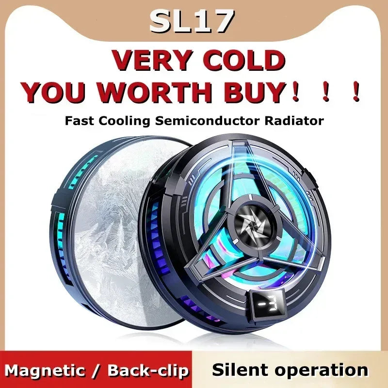 SL17 Magnetic & Clip 2-in-1 Semiconductor Phone Cooler Gaming Fan