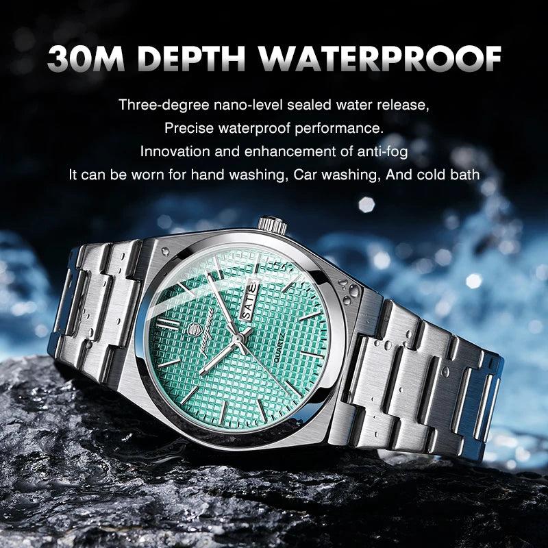 PAAZOMU Original Luxury Men Clock Fashion Luminous Waterproof Chronograph Date Watch For Man Leather Quartz Men's Watches Reloj
