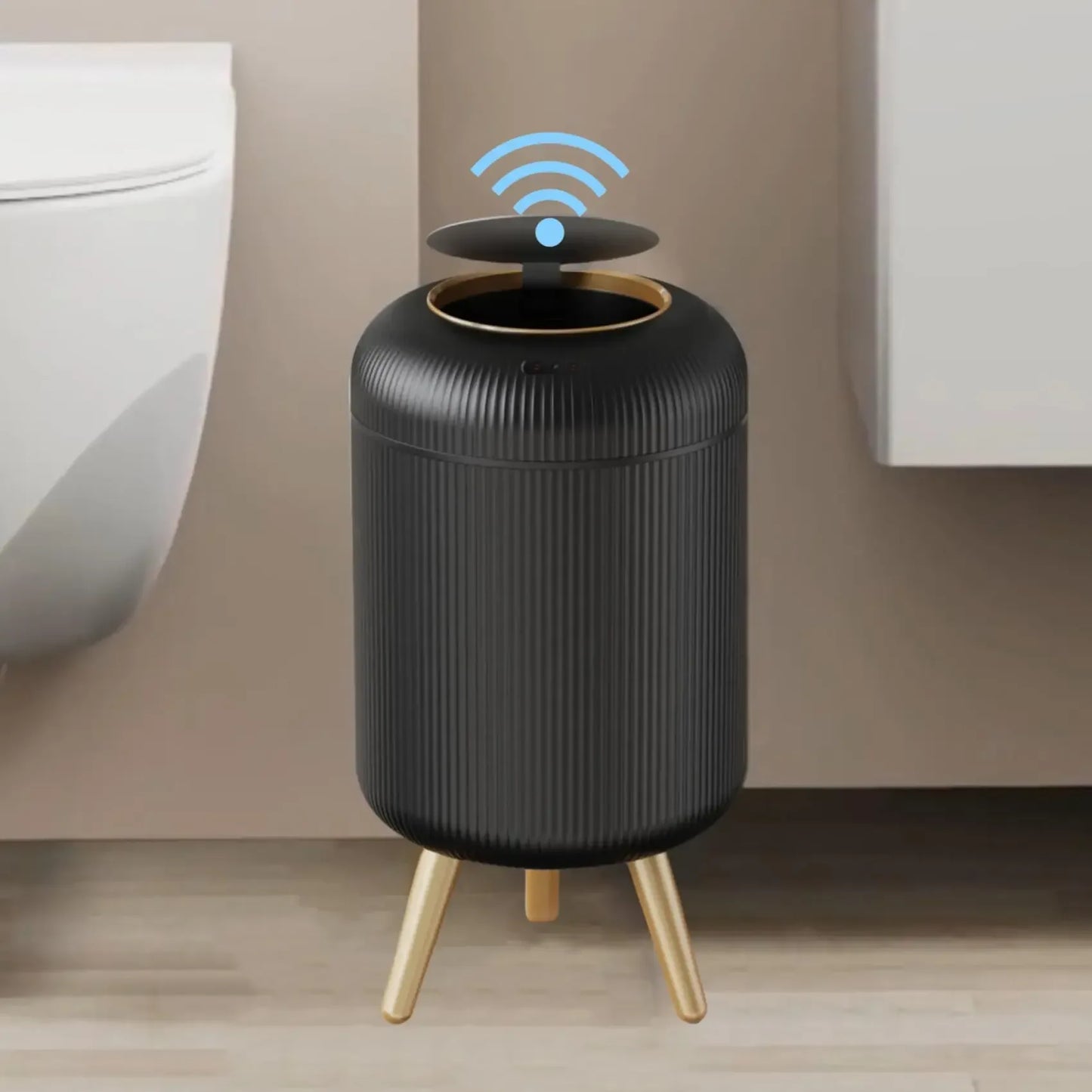 Automatic Trash Can with Lid, Small Plastic Smart Trash Can, Motion Sensor Trash Can for Bedroom, Bathroom, Kitchen, Office - Urbizia