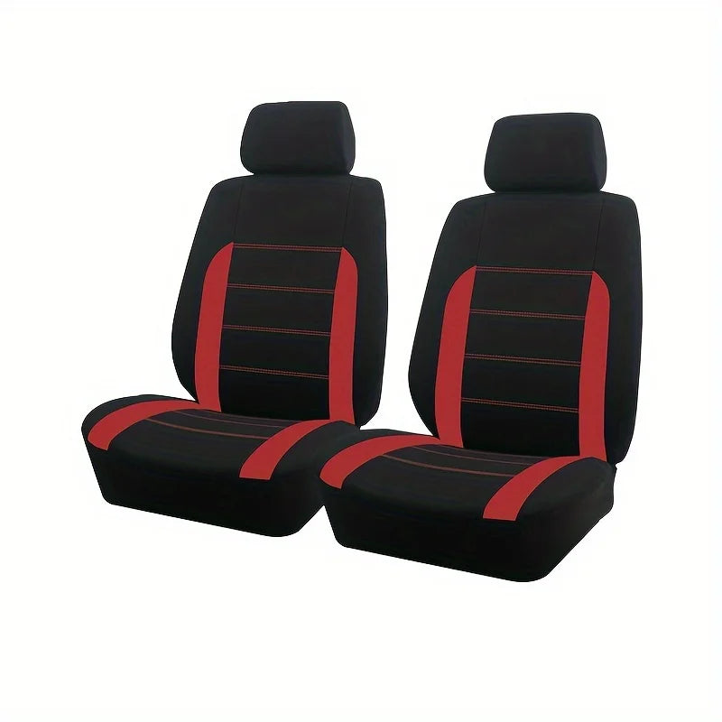 AUTO PLUS Sports Universal Polyester Car Seat Cover Set Fit Most Car Plain Fabric Bicolor Stylish Car Accessories Seat Protector