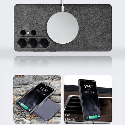 Italy Alcantara Case for Samsung Galaxy S26 Ultra Plus S26+ with Magsafe Luxury Leather Cover Magnetic Phone Back Cases