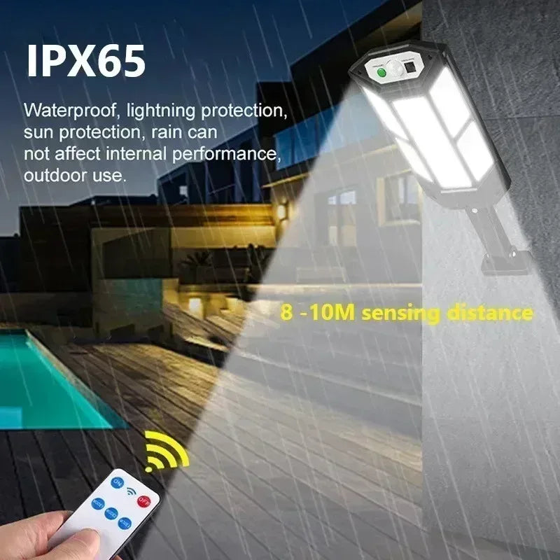 Newest Solar LED Light 300000LM Outdoor Solar Lamp Of Motion Sensor 4 Mode Waterproof IP65 Solar Garden Light Street Yard Lanter - Urbizia