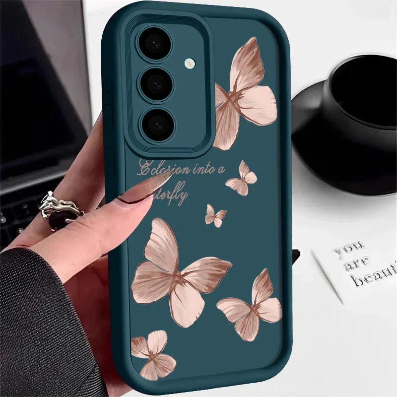 Gold Butterfly Soft TPU Phone Case for Samsung