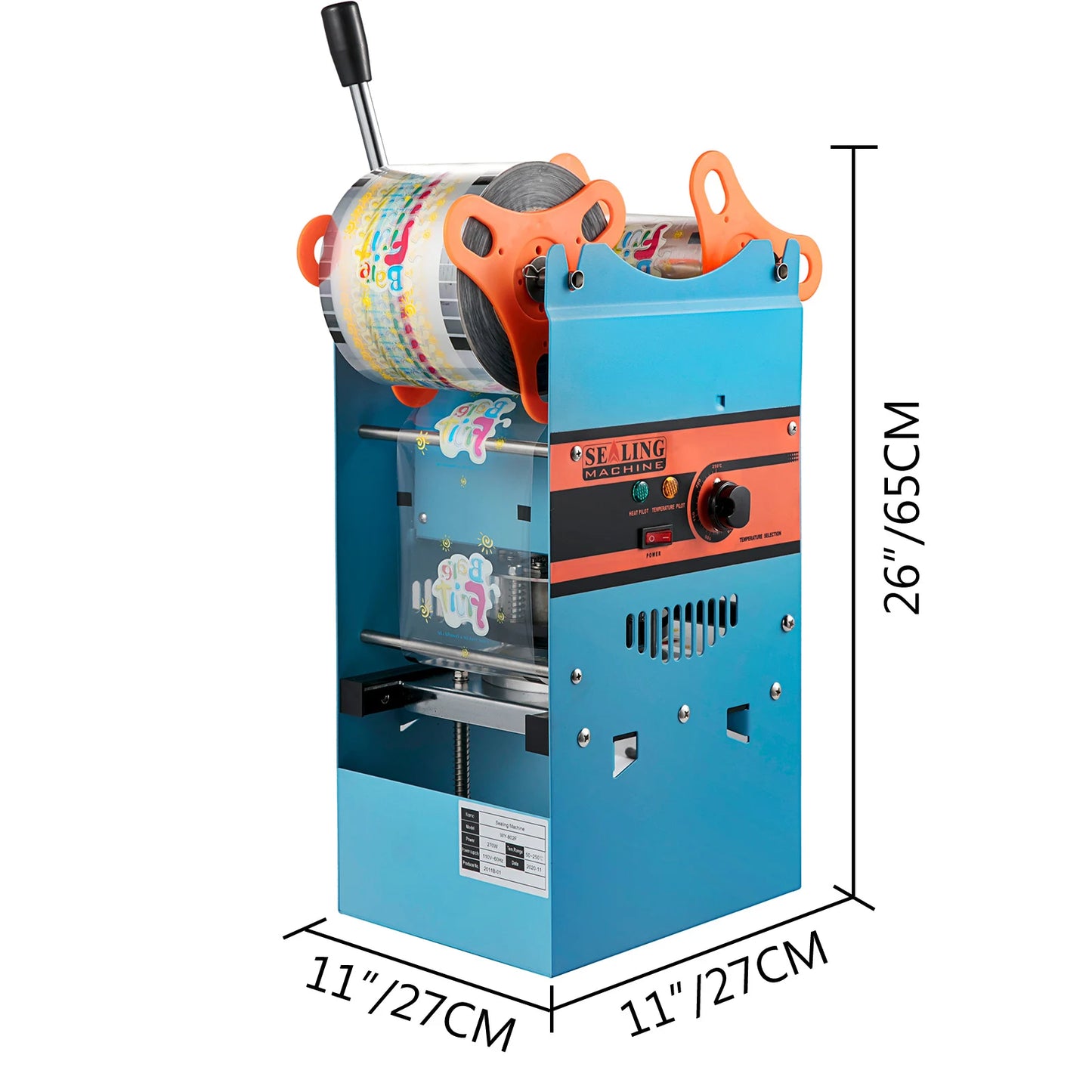 SucceBuy Manual Cup Sealer Machine 300-500 Cup/h with Heating Technology Boba Tea Cup Sealing Machine for 90/95mm Cup Diameter