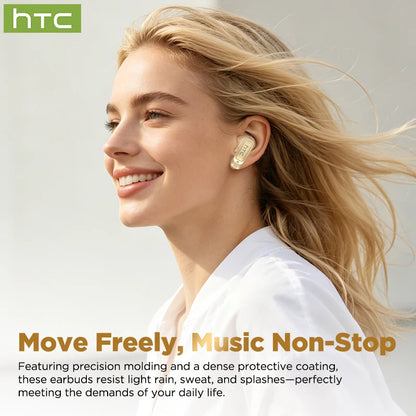 HTC NE72 TWS Open-Ear AI Translator Earbuds 135+ Languages Real-Time Translation Bluetooth 6.0 Wireless Headphones