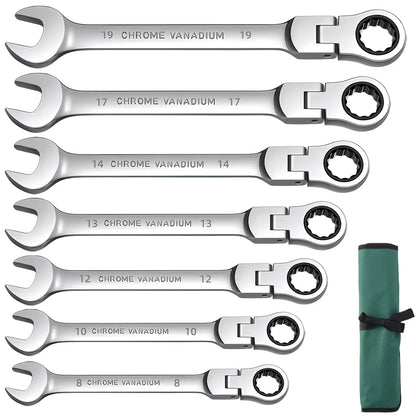 72-Tooth 8-19mm Ratchet Wrench Set Metric, Multi-Function for Garage Home DIY Repair Maintenance Ideal Party Gift