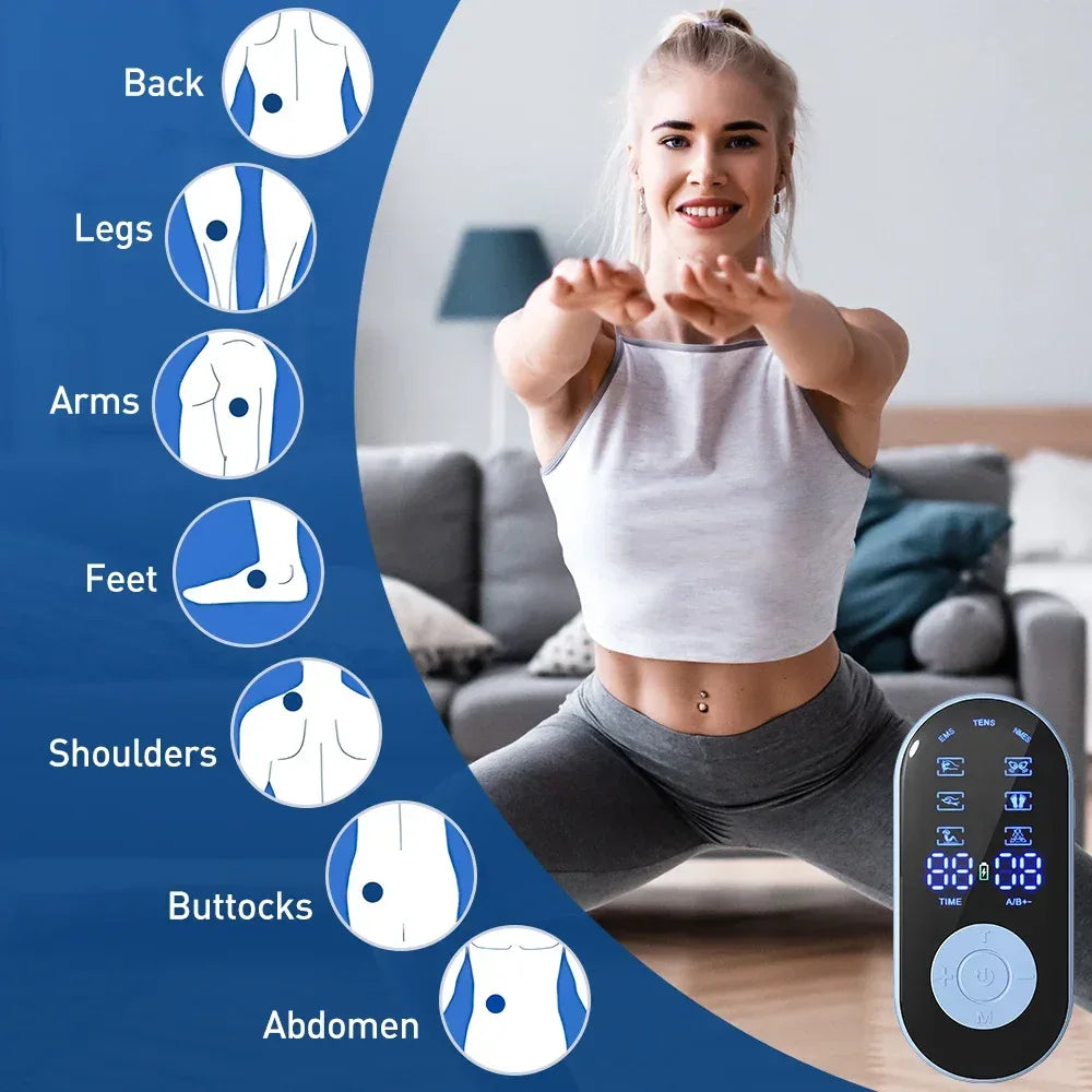 EMS NMES TENS Full Body Electronic Massager – 18 Modes, 30 Intensity Levels - Urbizia