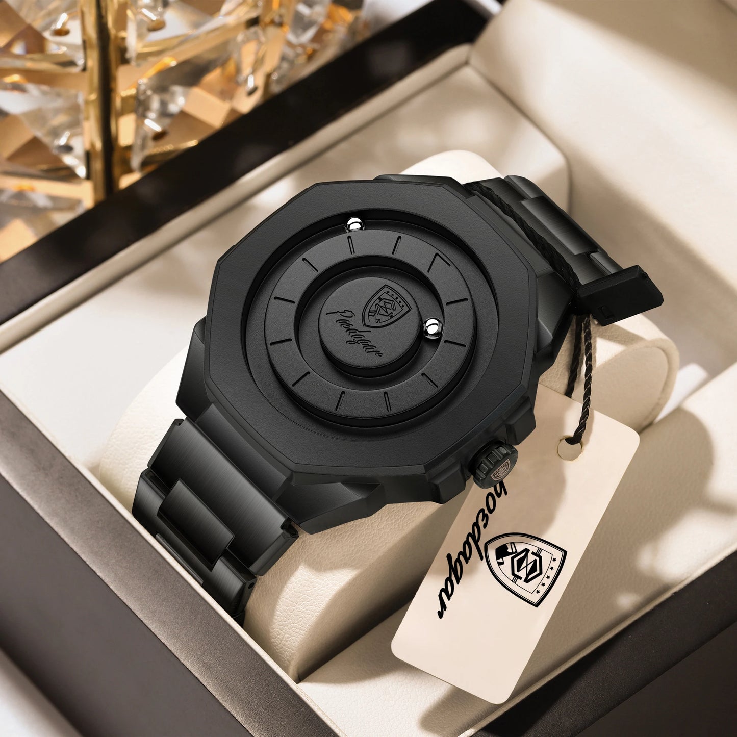 POEDAGAR Top Original Casual Watch For Men Waterproof Luxury Fashion Men's Clock Stainless Steel Man Wristwatch Quartz Sport+Box