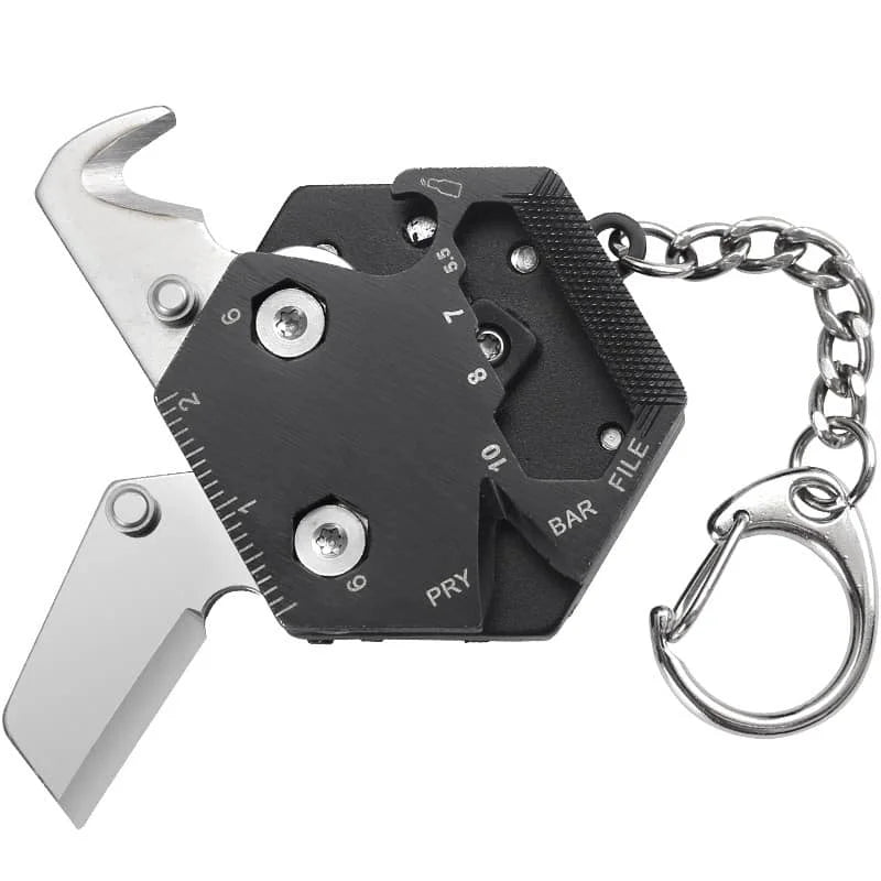 Multifunctional Hexagon Coin Outdoor EDC Tool Hexagon Folding Coin Knife Keychain Screwdriver Pocket Fold Mini coltello Gear Pee