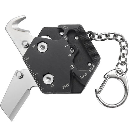 Multifunctional Hexagon Coin Outdoor EDC Tool Hexagon Folding Coin Knife Keychain Screwdriver Pocket Fold Mini coltello Gear Pee