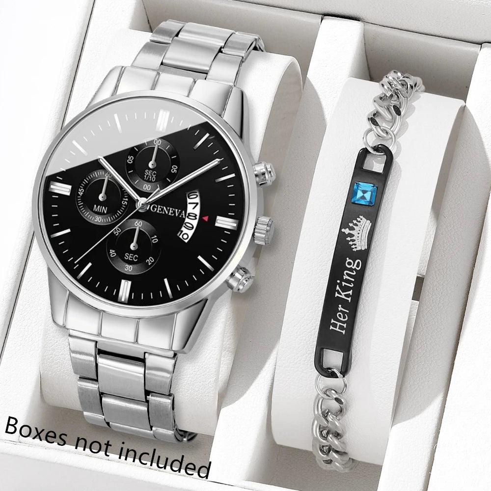 Fashion Men Stainless Steel Watch Luxury Calendar Quartz Wrist Watch Mens Business Watches for Man Clock Montre Homme