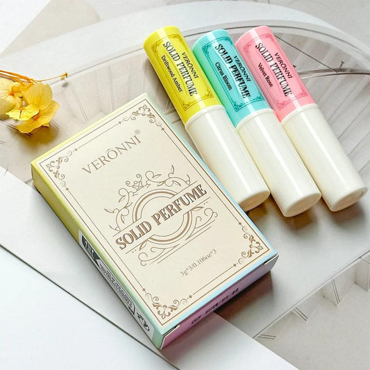 3pcs Solid Perfume Sticks - Long-Lasting, Natural & Fresh Scent Long Lasting Fragrance Portable Pocket Solid Balm For Dating