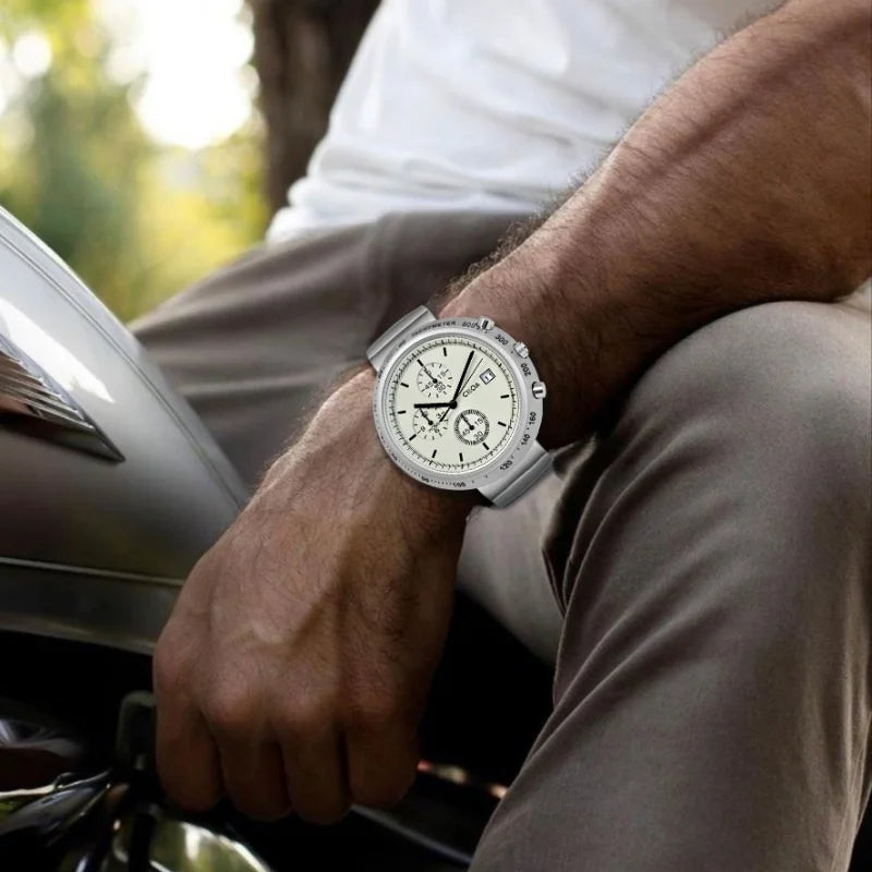 CILOA High Quality Watch Men's Light Luxury Brand Sports Stainless Steel Strap Automatic Movement Waterproof Quartz Watch