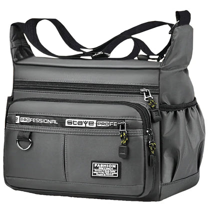 Men Business Crossbody Bag With Multi Layer Pockets Adjustable Shoulder Strap For Work Travel Professional Style
