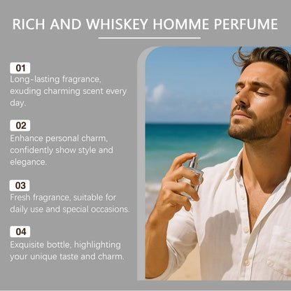 ROXELIS 50ml Rich And Whiskey Homme Perfume Long-lasting Fragrance,Enhance Personal Charm, Confidently Show Style and Elegance