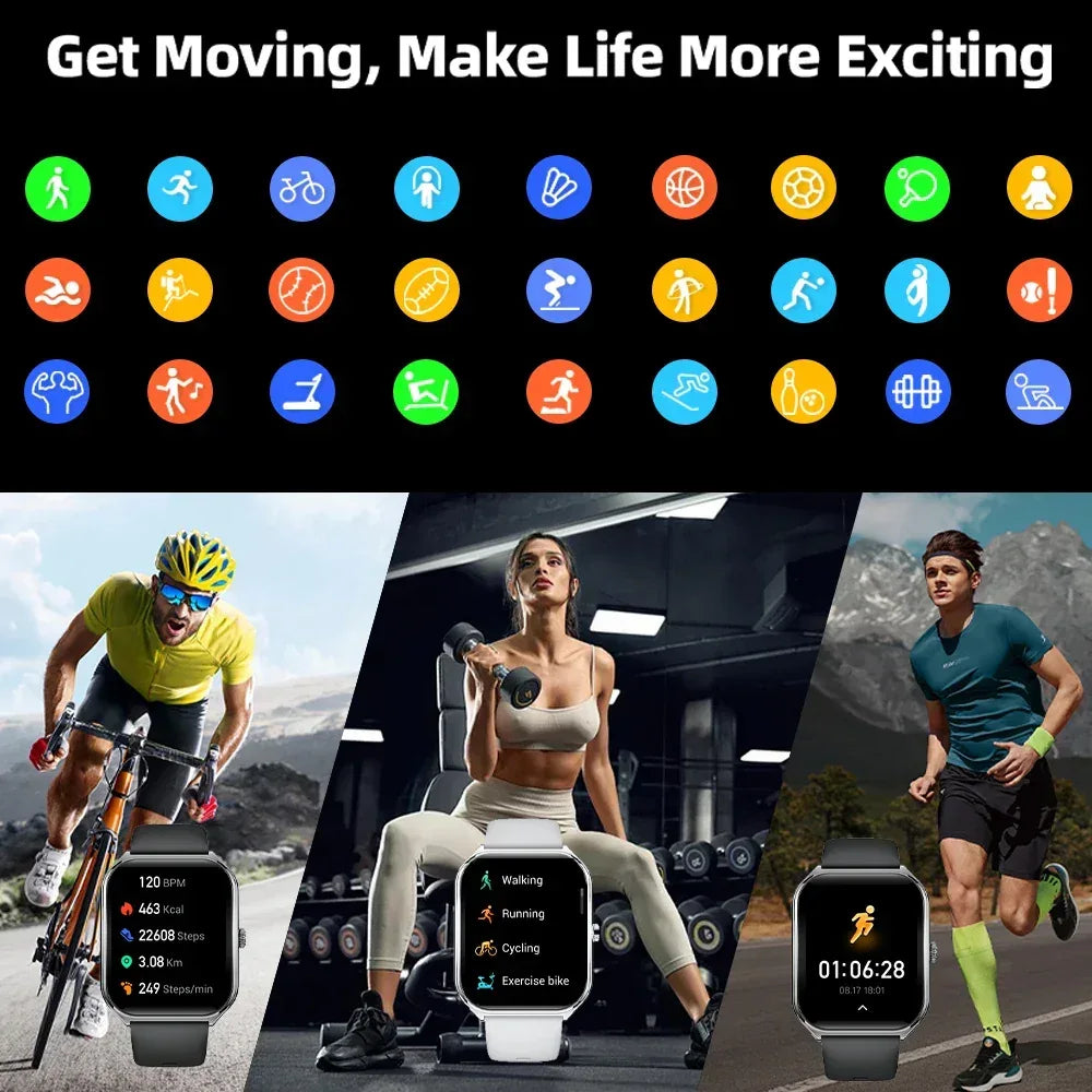 New Ultra Thin Smart Watch men 1.96" AMOLED HD Pixel Display Always Show Time BT Call Reminder Smartwatch Ladies For Android iOS - Urbizia