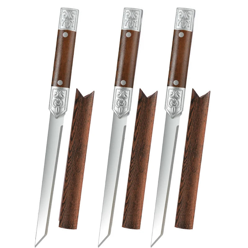 1/2/3 Straight Blade Kitchen Knife Set, Professional Kitchen Fruit Knife, Portable Cutting Knife, High Hardness Japanese Knife