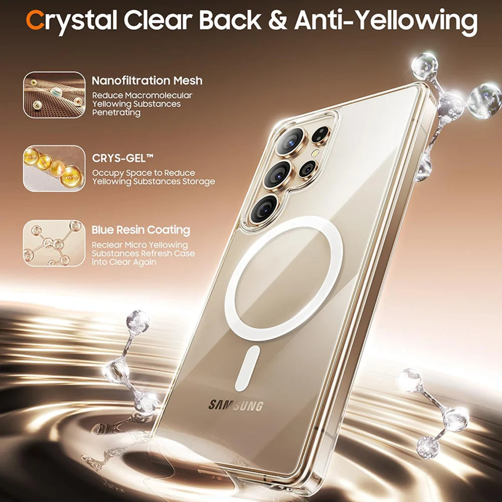 For Magsafe Phone Case For Samsung Galaxy S26 Ultra Case Samsung S26 S26+ S 26 Plus Magnetic Charging Acrylic Clear Cases Cover