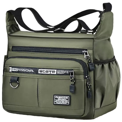 Men Business Crossbody Bag With Multi Layer Pockets Adjustable Shoulder Strap For Work Travel Professional Style
