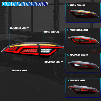 LED Tail Lights for Toyota Corolla Apex E210 2020-2027 Start-up Animation Sequential Turn Signal Black Trunk Rear Lamps Assembly