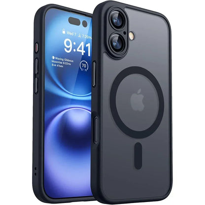 Magnetic Matte Translucent Armor Shockproof Case For iPhone 17 16 15 14 13 12 11 Pro Max Plus Magsafe Wireless Charge Cover2026
