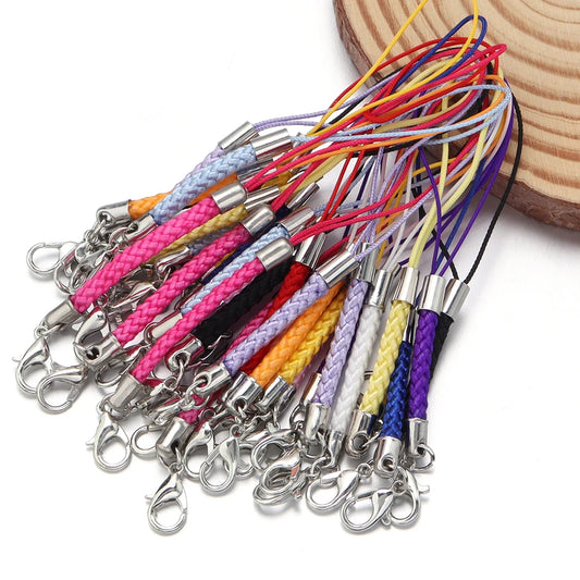 10/20pcs Keychain Rope with Lobster Clasp Jump Rings Lanyard Lariat Strap Cord For DIY Phone Case Decoration Making Supplies