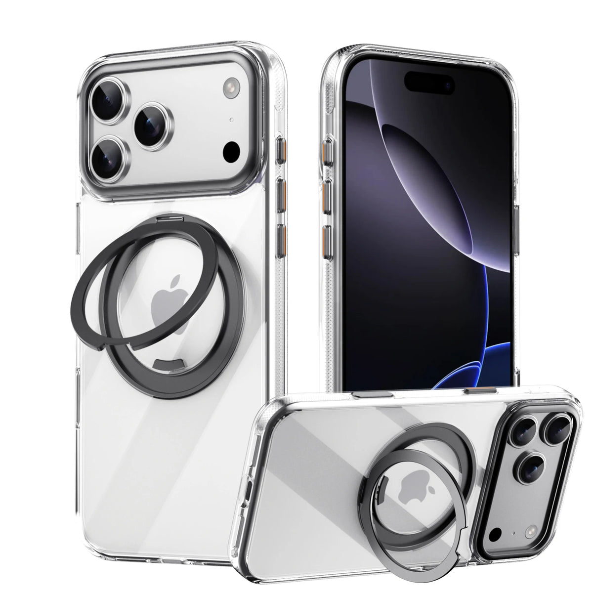 360° Mechanical Torque-Sound Rotating Stand Holder Magnetic Magsafe Phone Case For iPhone 16 15 14 13 17 18 Pro Max Plus Air 17E