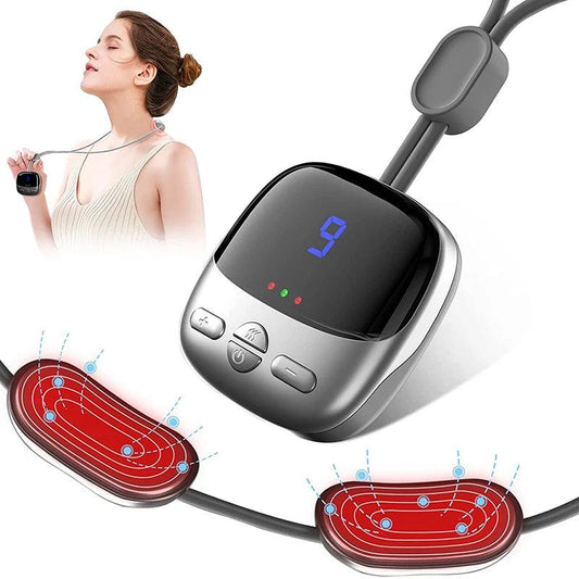 2025 Mini Portable Hanging Neck Massager With Heat Electric EMS TENS Pulse Hot Compress Smart Cervical Spine Massager Shoulder