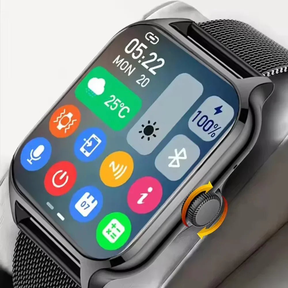 Smart Watch Men 2.01 Inch AMOLED Screen Waterproof Multiple Sport Mode Fitness HD Bluetooth Calls Smartwatch Men Women Bracelet - Urbizia
