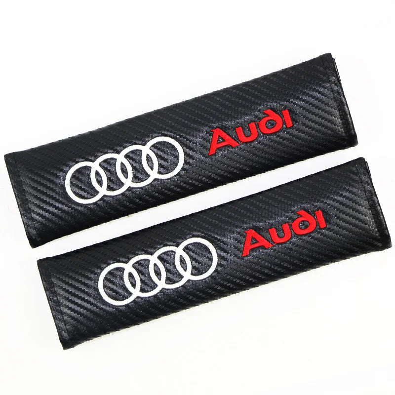 2PCS Car Seatbelt Shoulder Pad Driving Seat Belt Vehicle Pad Cover For Audi s line A4 b6 b8 b7 b9 b5 A6 A3 A8 Q3 Q5 Q7 Q8