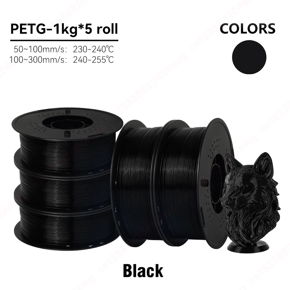 KINGROON 5/10KG PETG 3D Printer Filament 1.75mm +/- 0.03mm 3D Printing Filament Neatly Wound Filament Vacuum Packing Fast Shippi