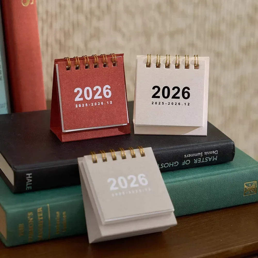 2026 Mini Simple Desk Calendar - Creative Spiral-Bound Calendar for Desktop Decoration & Office Stationery - Urbizia