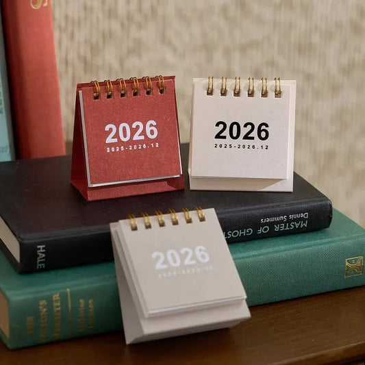 2026 Mini Simple Desk Calendar - Creative Spiral-Bound Calendar for Desktop Decoration & Office Stationery - Urbizia