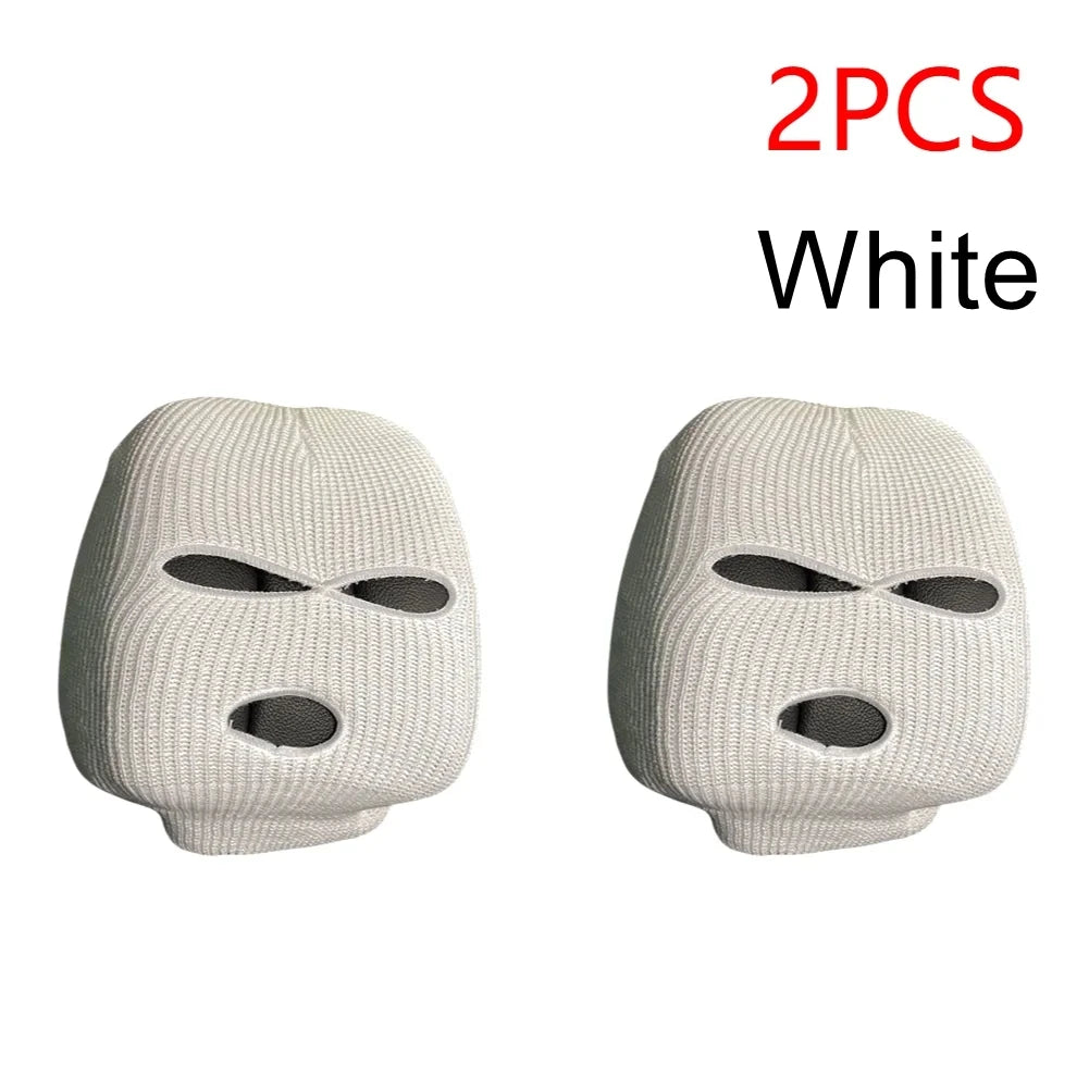 Universal Car Headrest Cover Funny Car Seat Face Mask Ski Mask Wrap Protection Vehicle Front Head Rest Protectors Accessories