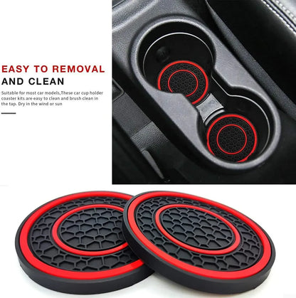 New 2-piece Anti Slip Mat, Car Coaster, Durable Car Cup Holder, Coaster, Universal, Dust-proof Protection for Car Interior