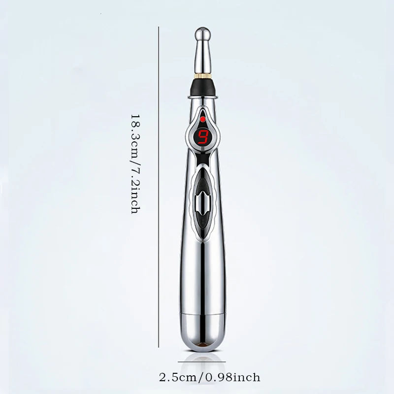 Electric Pulse Acupuncture Massage Pen – 3 Heads, 9 Levels